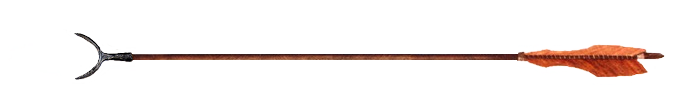 Flèche d'arc long de Loren avec pointe de type demi-lune